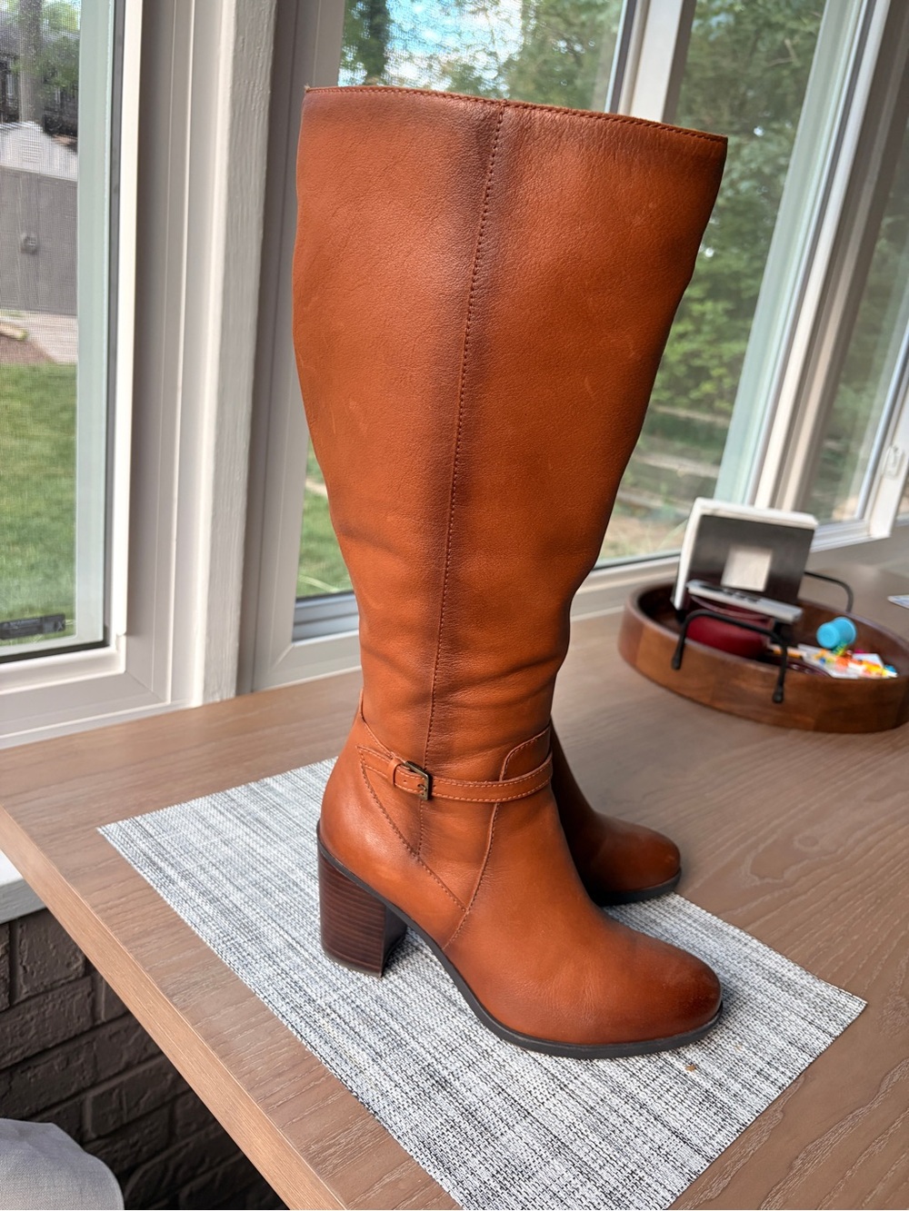 Naturalizer Tan Leather Women's Heeled Boot